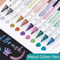 【LZ】❉  Caneta Glitter Metal com Pérola Pastel Marcador Highlighter Desenho Pintura Doodling Escola Escritório Escrita Artigos de Arte 10 cores 1mm