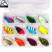 [ READY STOCK ] 12pcs Spoon Fishing Lure Metal Artificial Fake Bait With Storage Box Multi-color Long-casting Lure Bait Fishing Tackle