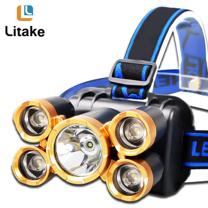 lb-ไฟฉายคาดศีรษะ5led-usb-ชาร์จได้สว่างมากไฟตกปลาสำหรับตั้งแคมป์ตกปลากลางแจ้ง