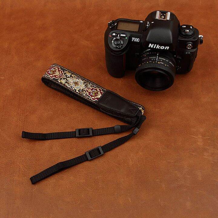 cam-in-8411-embroidered-camera-strap-soft-cotton-digital-camera-neck-strap-leather-lanyard-adjustable-length