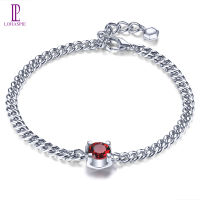 Silver S925 Original Natural Rhodolite Garnet Bracelet Genuine Gemstone Women Lovely Style Jewelry Gift New Year