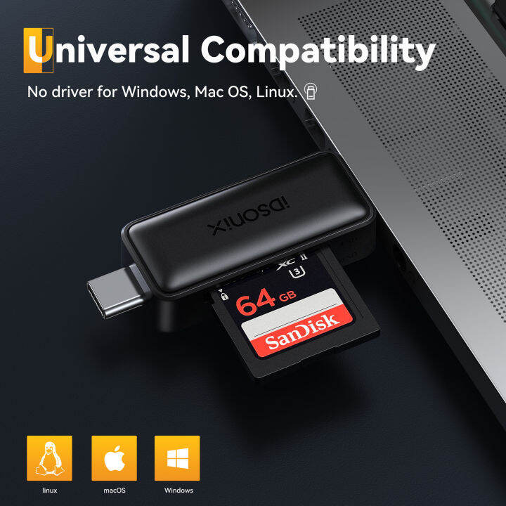 idsonix-tf-sd-พอร์ตคู่-usb3-0ส่งเครื่องอ่านการ์ด5gbps-ใช้ได้กับ-windows-series-mac-os-linux-และระบบอื่นๆ