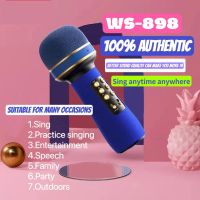 ✅100% Original Smilee WS898 Double Speaker Wireless Bluetooth Microphone Audio Speaker 2-In-1 Portable Karaoke Mic