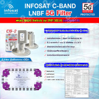 infosat LNB C-Band 5G 2จุด รุ่น CG-2 + INFOSAT Multi Switch รุ่น INF-3X16 มัลติสวิทซ์ (เข้า3ออก16)