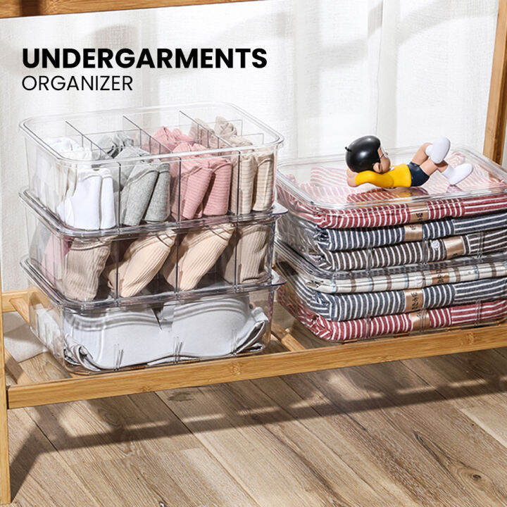 Locaupin Transparent Undergarment Storage Removable Divider