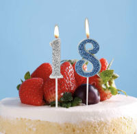 เทียนวันเกิด เทียนตัวเลข 0-9  เทียนใหญ่ 4.5 นิ้ว เทียนวันเกิดตัวเลข HBD เทียนสีทอง เทียนสีเงิน 4.5 " Big Size Happy Birthday Glitter Silver Gold Number Letter Candle Cake Cupcak