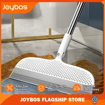 JOYBOS Floor Scrub Brush 2 In 1 Garage Bathroom Wiper Stiff Bristle Window  Squeegee Magic Broom Pool Mop Tub Tile Cleaner Brush