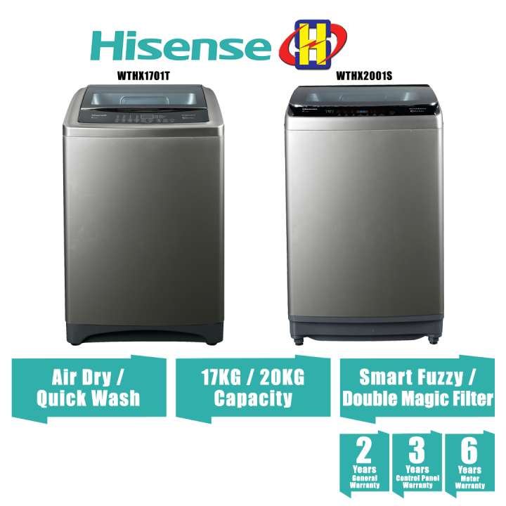 Hisense Washing Machine 17kg20kg Smart Fuzzy Logic Control Double Magic Filter Top Load 9224