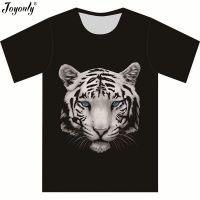 Joyonly 2021 new fashion summer boys/girls t shirt lovely white tiger head brand clothing comfortable children t-shirt tshirt