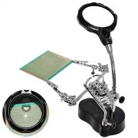 Multipurpose LED Magnifying Glass with Soldering Iron Stand and Clamp for Soldering, Welding, Repair helping hand soldering