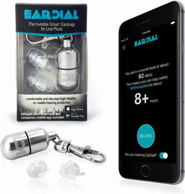 EarDial HiFi Earplugs - Invisible Hearing Protection for Concerts, Music Festivals, Musicians, Motorcycles and other Discreet Comfortable High Fidelity Noise Reduction. With Compact Case and App