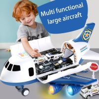 【CW】 Music Inertia Powered Cabin Openable Storage Aircraft Car Kids Storytelling With Car/Traffic Sign