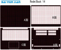 แล็ปท็อปสติ๊กเกอร์ผิว D Ecals คาร์บอนไฟเบอร์ครอบสำหรับ RedmiBook 14 14"