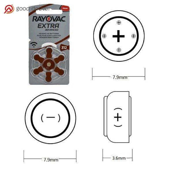 rayovac-extra-advanced-ขนาด10-13-312-675-zinc-air-hearing-aid-battery-6ชิ้นต่อการ์ด