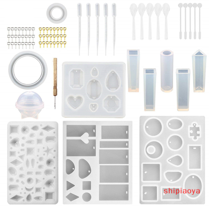 shipiaoya-แม่พิมพ์เครื่องประดับซิลิโคนงานหล่อเครื่องมือแบบแขวน76ชิ้น