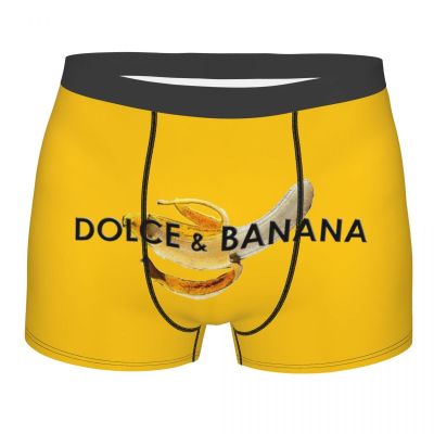 Dolce กล้วยกางเกงชั้นในบุรุษกางเกงบ็อกเซอร์อารมณ์ขันกางเกงชั้นในขาสั้น S-XXL กางเกงชั้นในผู้ชายนุ่ม