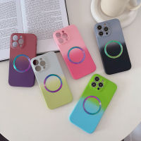 เคสครอบโทรศัพท์ซิลิโคน MAYBELL ไล่ระดับสีสำหรับ iPhone 14 13 12 Pro Max 11 Magsafe แม่เหล็กสำหรับ iPhone 14 Plus 13 Pro