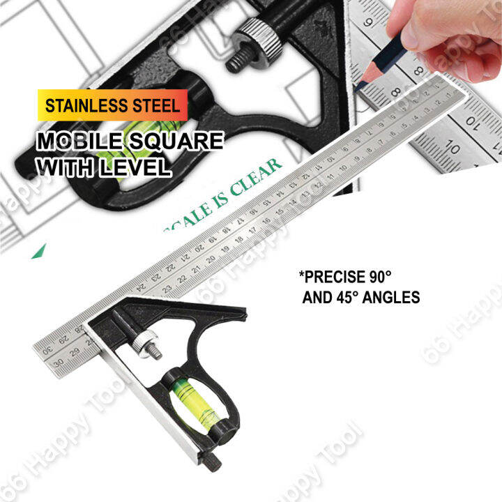 300mm 12 Inch Combination Angle Ruler With Bubble Level Level ...