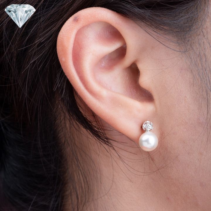 malai-gems-ต่างหูมุก-เงินแท้-silver-925-เพชรสวิส-cz-เคลือบทองคำขาว-รุ่น-11003634-แถมกล่อง-ต่างหูเพชร-ต่างหูเงินแท้