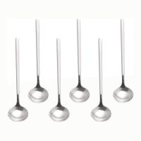 Stainless Steel 6Pcs Espresso Spoons Teaspoons for Coffee Sugar Dessert Cake Ice Cream Soup Antipasto