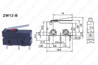 ชุดตัวกดสวิตช์ PCB ZW12 250VAC 5A 3ขา/2Pin สวิตช์จำกัด20มม. X 10มม. สวิตช์ไมโคร100ชิ้น/ล็อต