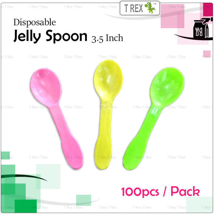 100pcs Disposable Plastic Jelly Spoon / Plastic Mini Spoon / Plastic