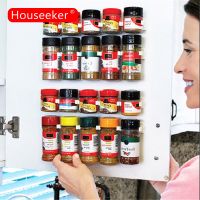 Houseeker ชั้นวางขวดเครื่องเทศที่เก็บเครื่องครัวติดผนังส่วนประกอบ Perekat Plastik คลิปตู้เก็บของตะขอประตูเครื่องมือ Tatakan Toples