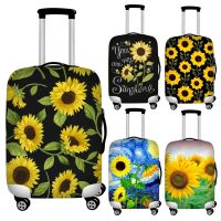 Sunflower Print Travel Luggage Covers Stretch Fabric Suitcase Cover for 18 39; 39;-32 39; 39; Trunk Case Protection Travel Accessories