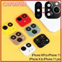 CAIOHUA อัพเกรดโทรศัพท์ ป้องกันหน้าจอ รองรับแฟลช วินาทีเปลี่ยน สติกเกอร์เลนส์กล้องปลอม สำหรับ iPhone XR X ถึง iPhone 11 Pro Max ปกกรณี