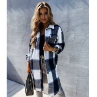 2022 New Fashion Women Plaid Shirt Chic Checked Blouse Long Sleeve Female Spring Casual Shirts Loose Outwear Cotton Top Blusas