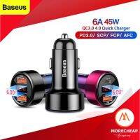 ND ส่งฟรี ถูก/แท้Baseus ที่ชาร์จในรถ Type-c + USB 45W SCP FCP Supercharge / QC4+ / PD3.0 หัวชาร์จ ในรถ