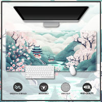 Cherry Blossom Customised Mouse Pad Gaming Table Mat Stitched Edge Rubber Extended Mousepad Large Stitched Edge Deskpad Computer Desk Mouse Pad