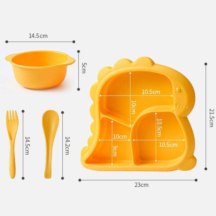 ช้อนชามลายการ์ตูนชุดอุปกรณ์บนโต๊ะอาหารเด็กสุดสร้างสรรค์เครื่องใช้บนโต๊ะอาหารสำหรับเด็กสไตล์ใหม่และชุดส้อมสามชุดจาน