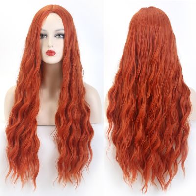 【jw】﹍▫▨ VDFD Ginger Wig Curly Big Fake Hair Chemical Wigs with