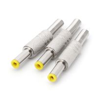 5 Pcs 5.5x2.5mm DC Power Jack Male Plug Metal Connector Adapter With Yellow Head Y98E  Wires Leads Adapters