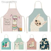 ☃✙∏ Alpaca Llama Cactus Printed Cotton Linen Sleeveless Aprons Kitchen Women Pinafore Home Cooking Baking Waist Bib Fartuchy Tablier