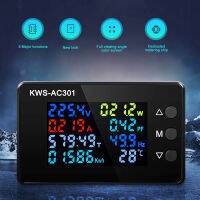 ดิจิตอลโวลต์มิเตอร์ Wattmeter มิเตอร์ไฟฟ้า AC 50-300โวลต์แรงดันไฟฟ้าปัจจุบันเมตรพลังงานวิเคราะห์ AC ไฟฟ้าเมตร20A 100A ตรวจจับ