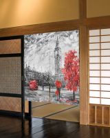 【YD】 Umbrella Bus Door Curtain Painting Noren Restaurant Entrance Partition Half-Curtain