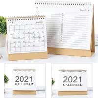 2021ปฏิทินตั้งโต๊ะ English Coil Daily Monthly Planner Schedule Yearly Agenda Organizer Office
