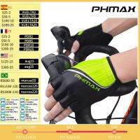 （AT） PHMAX Men ถุงมือขี่จักรยาน Half FingerGloves ResistantGloves Shock Absorbing Fingerless FitnessGloves