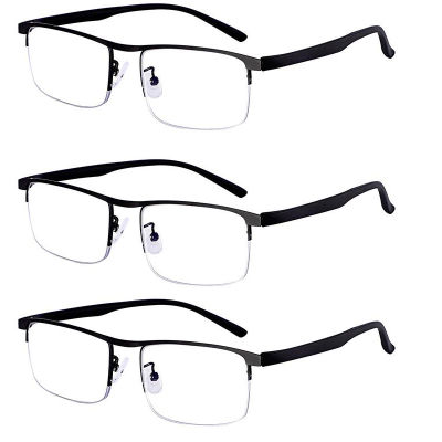 Alloy Frame Anti-blue Light Progressive Multifocal Reading Glasses Men Smart Zoom Bifocal Multifocus Presbyopic Eyewear 1.0-3.5