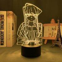 Komi San Wa Komyushou Desu 3D Night Light Kawaii Acrylic Stand Light Cute Bedside Ornament Desk Display Collection Room Decor