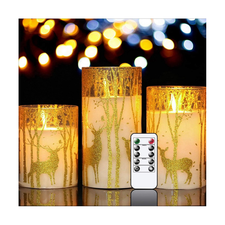 1set-led-electronic-candle-light-sticker-lampshade-home-decoration-decorative-candle-plastic