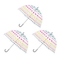 3X Kids Clear Bubble Umbrella Mens and Womens Childrens Umbrellas Transparent Long Handle Fashion Umbrella