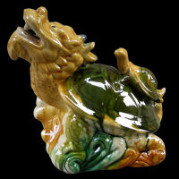 Pixiu Qilin เซรามิกตกแต่ง Tang Sancai Town House Zhaocai โต๊ะนักเรียนห้องนั่งเล่นหัตถกรรม Wang Fengshui Decoration