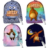 [ความหรูหรา] เด็ก Grizzy และ Lemmings 3D พิมพ์กระเป๋าเป้สะพายหลังเด็กการ์ตูน Rucksacks ชายหญิงอะนิเมะ Bookbags นักเรียนเกมโรงเรียนกระเป๋า