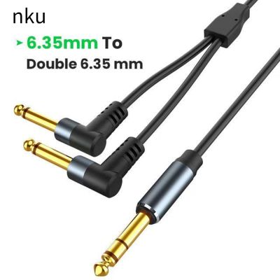 Nku 1/4 TRS Stereo To Dual 1/4 TS Mono Insert Cable Stereo Breakout Cable 6.5mm 1/4 TRS Jack Y Splitter Stereo Audio Cable