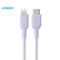 Anker USB C กับสายเคเบิลหลอดไฟ [ได้รับการรับรอง6ft MFi] Powerline II สำหรับ iPhone 14 14 Pro13 13 Pro 12 Max 12 11 X XS XR 8 Plus, AirPods Pro รองรับการจ่ายไฟ (ไม่รวมที่ชาร์จ) (สีม่วง)