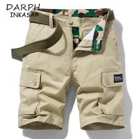 Summer Tactical Jogger Solid Color Shorts Men Loose Casual Cotton Cargo Shorts Men Multicolor Multiple Pockets Beach Shorts Men