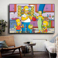 (ร้อน) การ์ตูน Simpsons โปสเตอร์พิมพ์อะนิเมะภาพวาดบนผ้าใบสำหรับ Nursey ห้องนอนตกแต่งบ้าน Wall Art ภาพ Cuadros